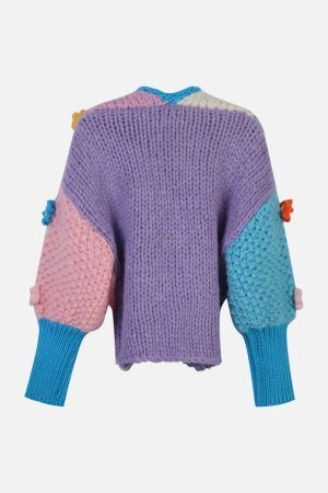 Concert Outfit Flowers Embroidery Oversized Sleeves Cardigan