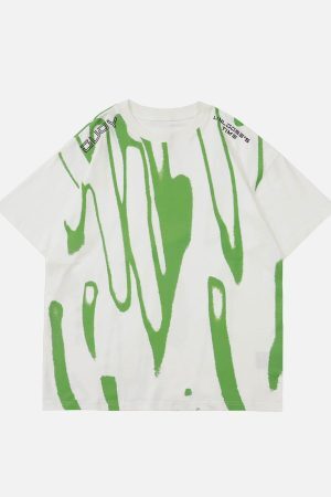 Concert Outfit Fluorescent Irregular Printing Tee