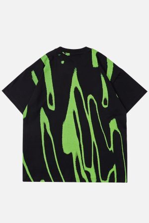 Concert Outfit Fluorescent Irregular Printing Tee