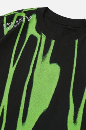 Concert Outfit Fluorescent Irregular Printing Tee