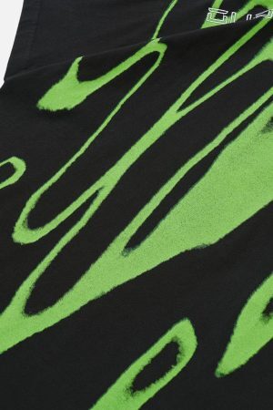 Concert Outfit Fluorescent Irregular Printing Tee