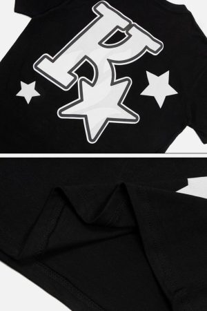 Concert Outfit Foam Printing Star Tee