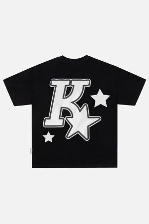 Concert Outfit Foam Printing Star Tee