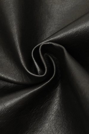 Concert Outfit Fold-Over Washed Faux Leather Jacket