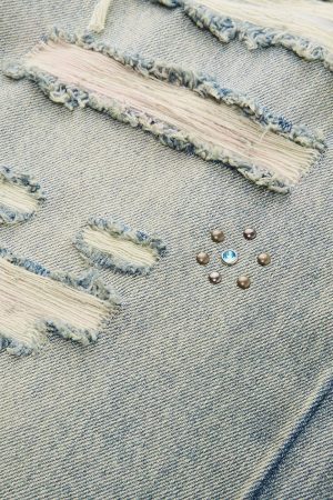 Concert Outfit Fringe Distressed Jeans