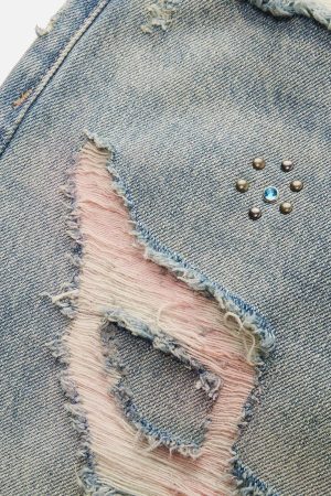 Concert Outfit Fringe Distressed Jeans