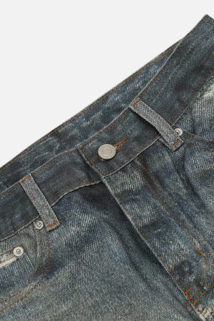 Concert Outfit Fringe Distressed Print Jeans