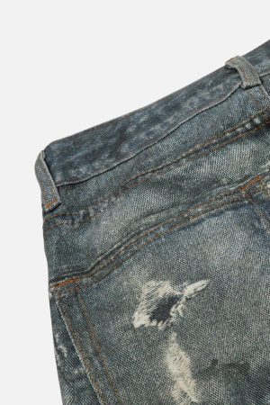 Concert Outfit Fringe Distressed Print Jeans