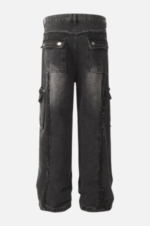 Concert Outfit Fringe Multi Pocket Jeans