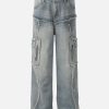 Concert Outfit Fringe Multi Pocket Jeans