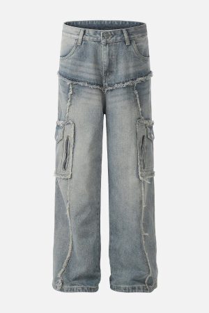 Concert Outfit Fringe Multi Pocket Jeans