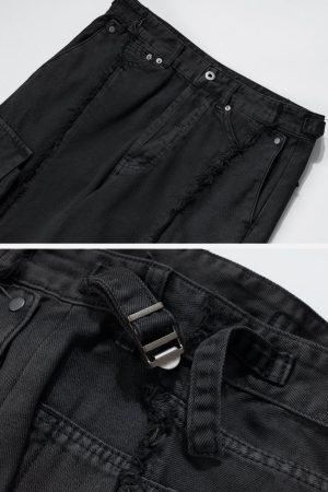 Concert Outfit Fringe Multiple Pockets Jeans