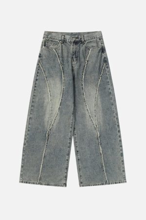 Concert Outfit Fringe Patchwork Loose Jeans