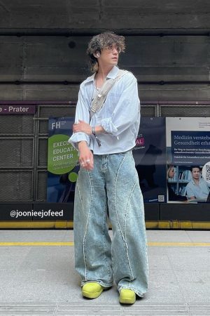 Concert Outfit Fringe Patchwork Loose Jeans