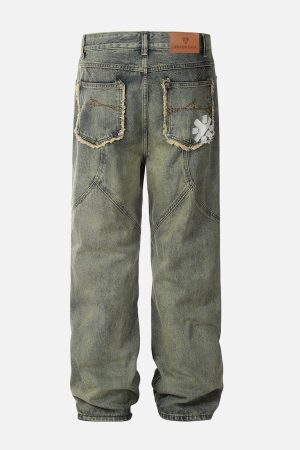 Concert Outfit Fringe Pocket Jeans