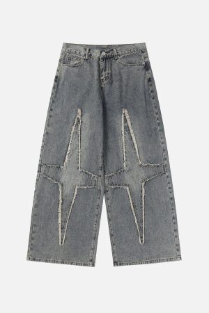 Concert Outfit Fringe Star Loose Jeans