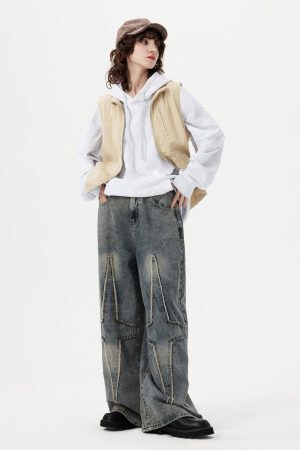 Concert Outfit Fringe Star Loose Jeans