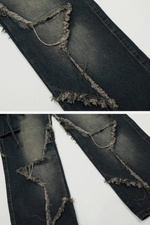 Concert Outfit Fringe Star Washed Jeans