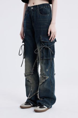 Concert Outfit Fringe Star Washed Jeans