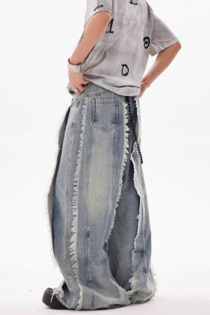 Concert Outfit Fringe Washed Jeans