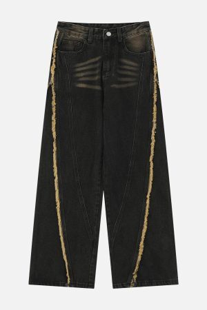 Concert Outfit Fringe Washed Jeans