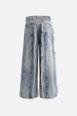 Concert Outfit Fringe Washed Jeans
