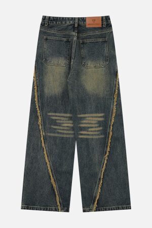 Concert Outfit Fringe Washed Jeans