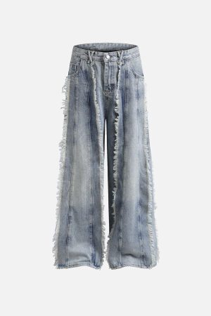 Concert Outfit Fringe Washed Jeans