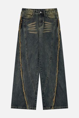 Concert Outfit Fringe Washed Jeans