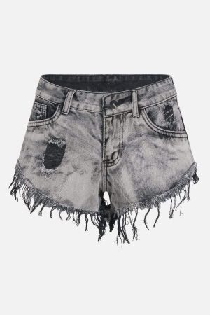 Concert Outfit Fringe Washed Shorts