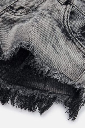 Concert Outfit Fringe Washed Shorts