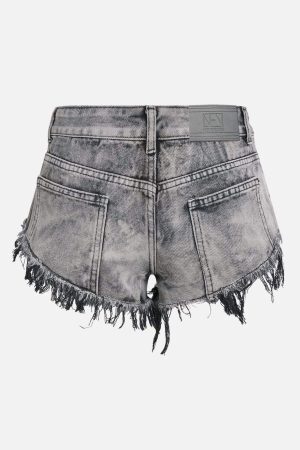 Concert Outfit Fringe Washed Shorts
