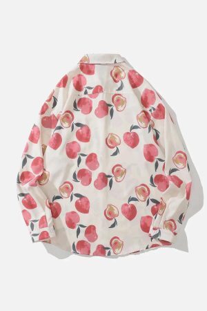 Concert Outfit Fruit Print Long-Sleeved Shirt