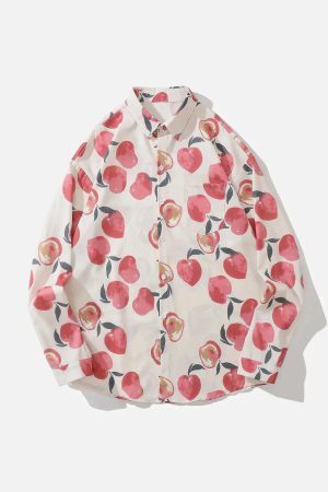 Concert Outfit Fruit Print Long-Sleeved Shirt