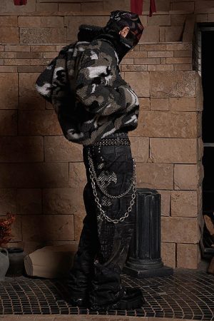 Concert Outfit Full Cross Stitching Leather Flare Jeans