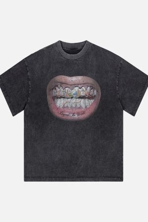Concert Outfit Full Diamond Tooth Pattern T-Shirt