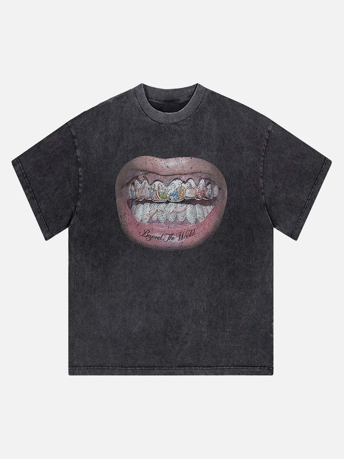 Concert Outfit Full Diamond Tooth Pattern T-Shirt Concert Outfit Full Diamond Tooth Pattern T-Shirt