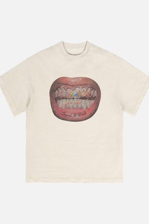 Concert Outfit Full Diamond Tooth Pattern T-Shirt