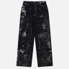 Concert Outfit Full Print Graffiti Loose Jeans