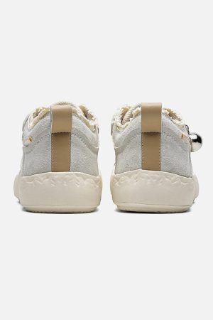 Concert Outfit Fun Big Toe Leather Spliced Sneakers