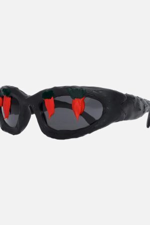 Concert Outfit Fun Carrot-Embellished Sunglasses