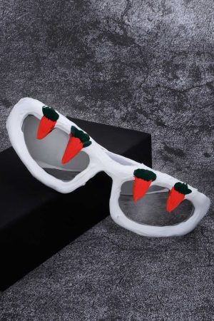 Concert Outfit Fun Carrot-Embellished Sunglasses