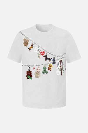 Concert Outfit Fun Cartoon Print T-Shirt