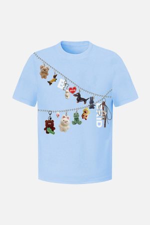 Concert Outfit Fun Cartoon Print T-Shirt