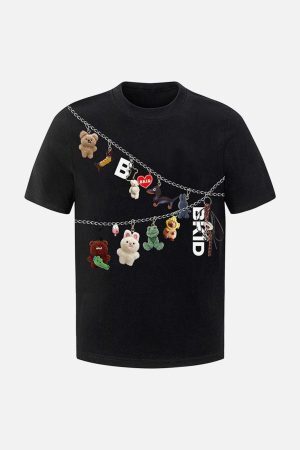 Concert Outfit Fun Cartoon Print T-Shirt