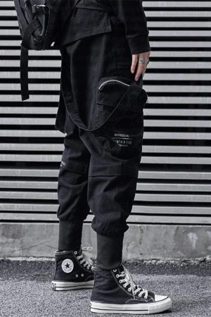 Concert Outfit Function Buttons Ribbons Stereoscopic Pockets Cargo Pants