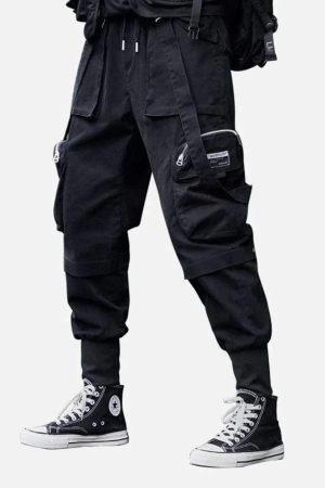 Concert Outfit Function Buttons Ribbons Stereoscopic Pockets Cargo Pants