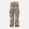 Concert Outfit Functional Camouflage Straight-Leg Cargo Pants