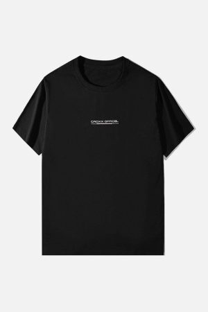 Concert Outfit Functional Reflective Strip Print Cotton Tee