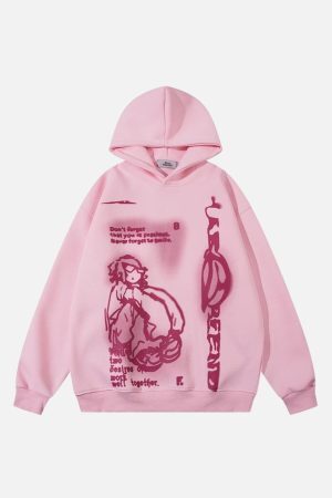 Concert Outfit Funny Cartoon Print Hoodie